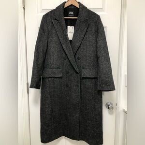 NWT Zara Long Slouch Coat Size Medium